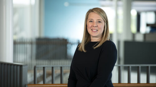 A woman smiling for her professional photo